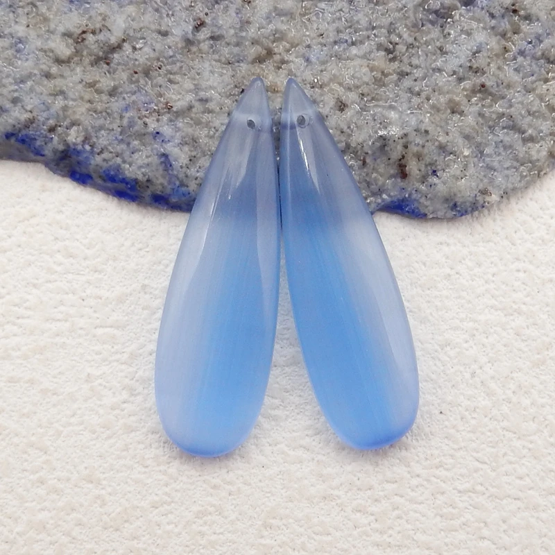 Pendientes de gota de agua en forma de lágrima de platfón hechos a mano, cuentas para hacer joyería DIY, 36x11x5mm, 6g