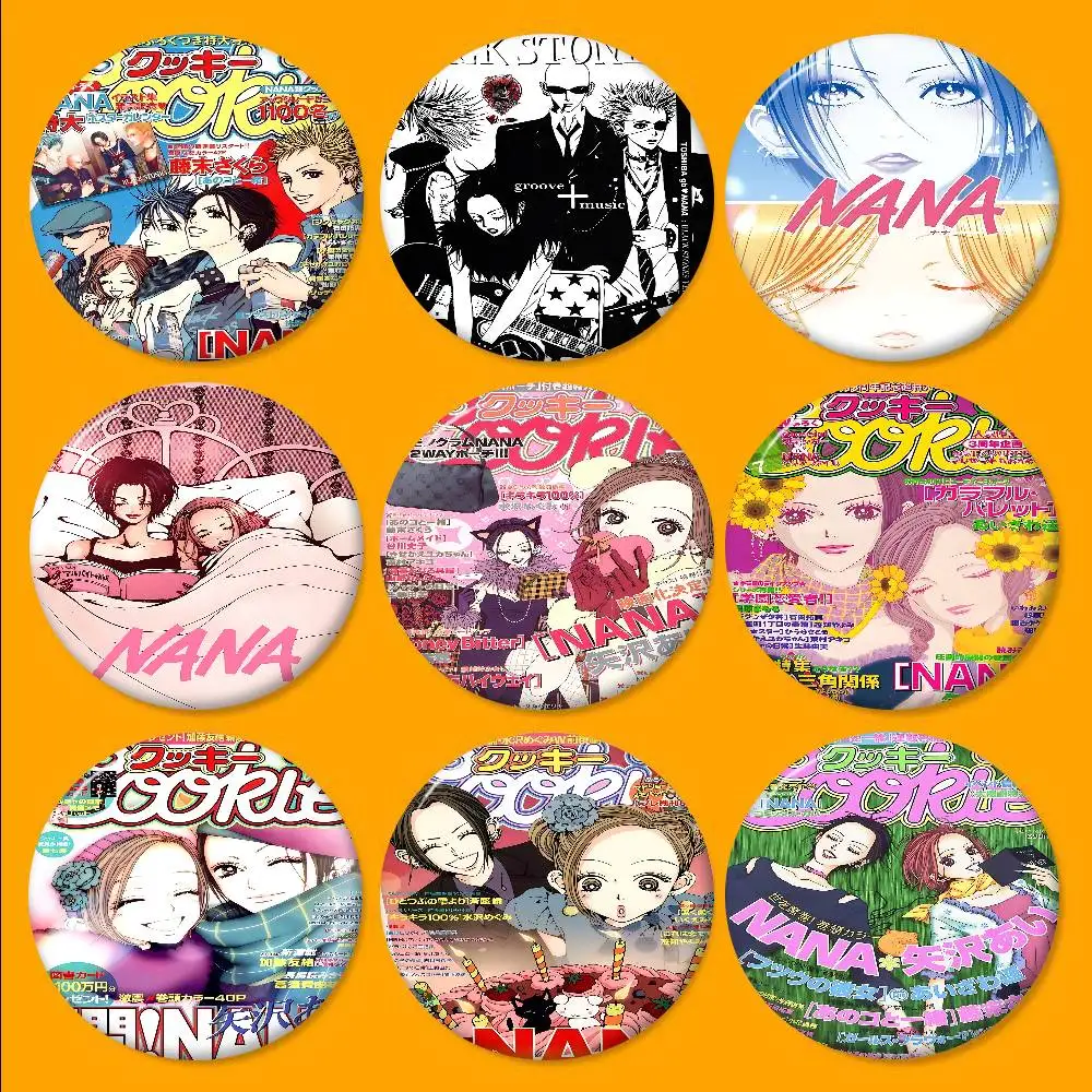 NAna Anime Black S-Stone 58mm Cute Series Pins Funny Badge Interesting Cartoon Animals Brooches Backpack Clothes Gift Accessory