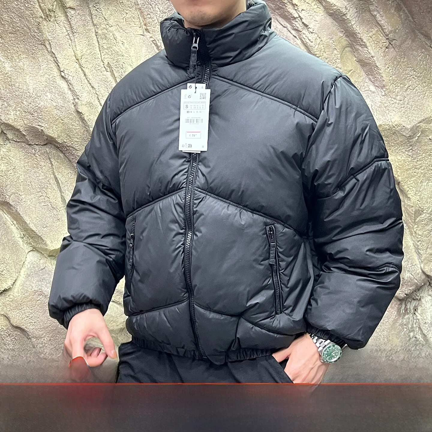 

Warmth Guaranteed! Autumn Winter ex Loose Fit ort Bread Cotton Jaet Youth Trendy Long Sve Pure Color Outerwear