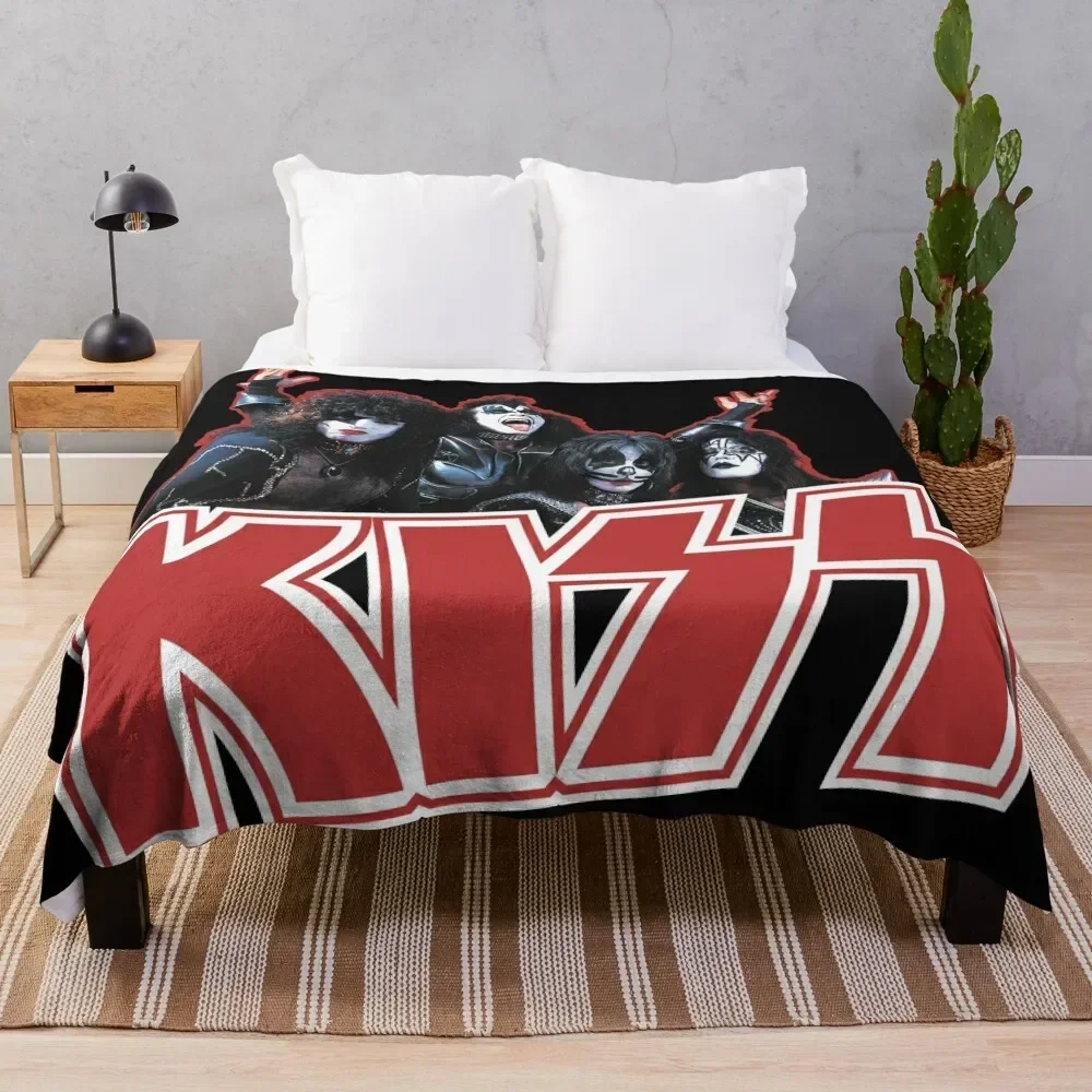 KISS Demon, Starchild, Spaceman and Catman Throw Blanket Summer Shaggy Blankets