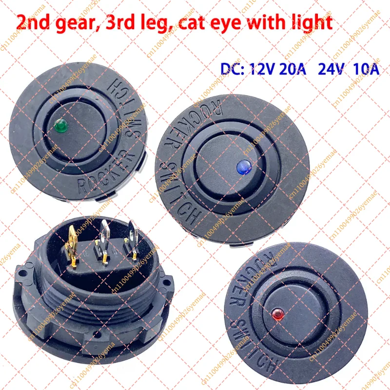 Waterproof Round LED Rocker Switch On/Off 20A 12V/24V for Car Marine Truck