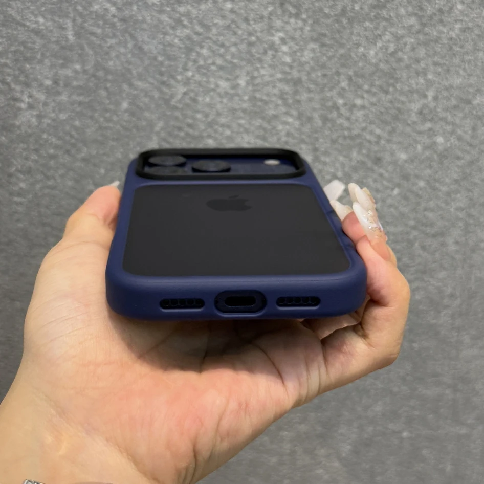 Luxury Orange Matte Transparent Phone Case For iPhone 17 Pro Max 17Pro 17 Metal Buttons Skin Feel Shockproof Protective Cover - náhled 6