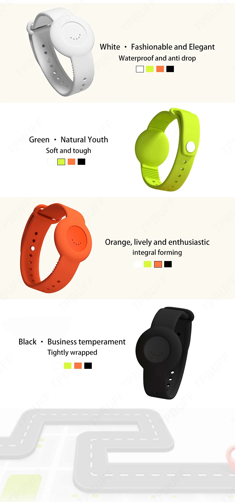 Android Smart Location Tracker Bracelet for Iphone Google Find My App Waterproof GPS Kid Elderly Finder Precise Positioning Tag