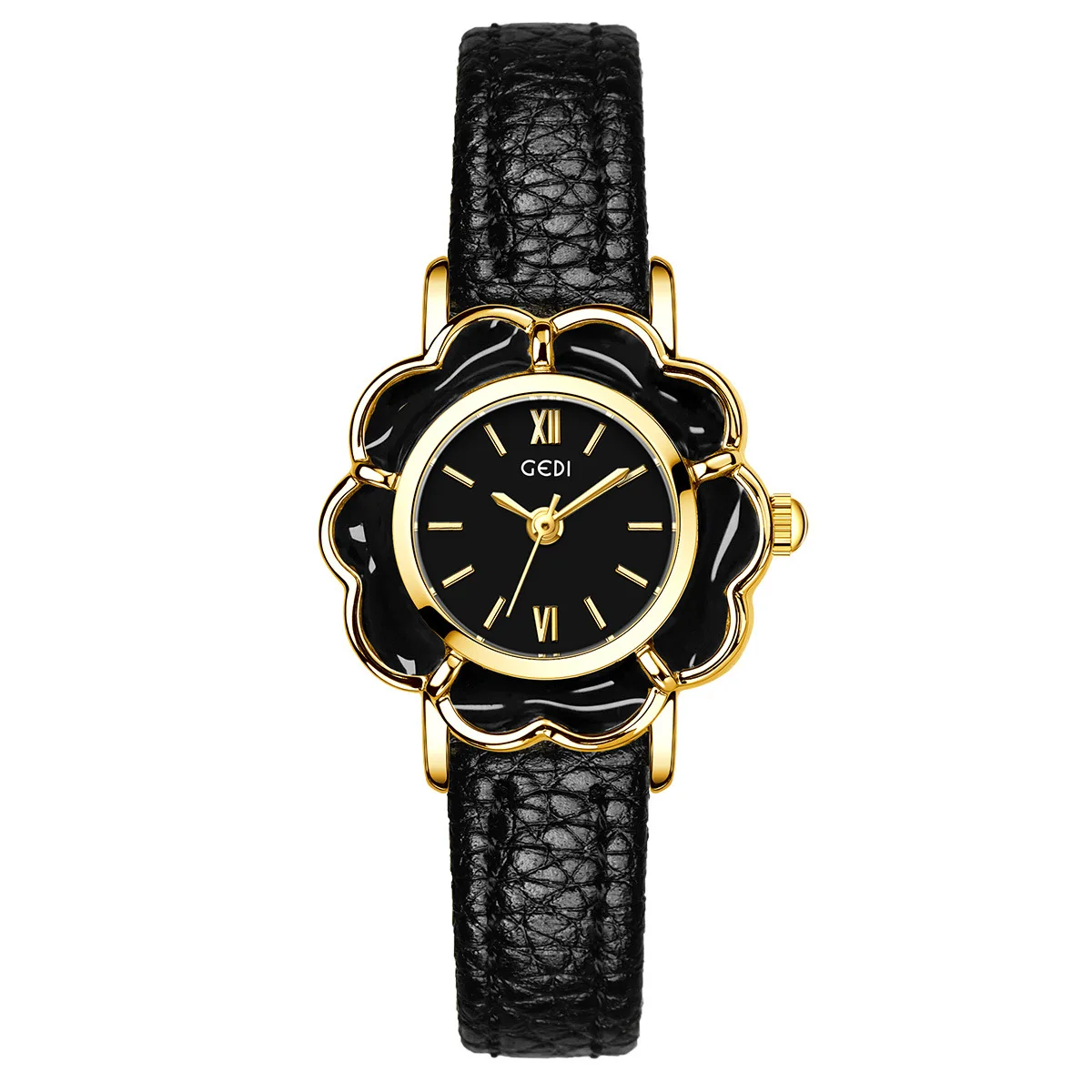 Luxury Creative Flower Dial Ladies Wristwatch Simple Leather Strap Female Clock Top Brand Quartz Watch for Women