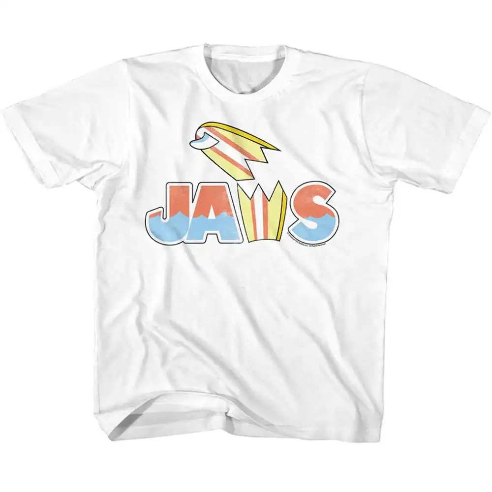 Jaws Broken Surfboard White Youth T Shirt