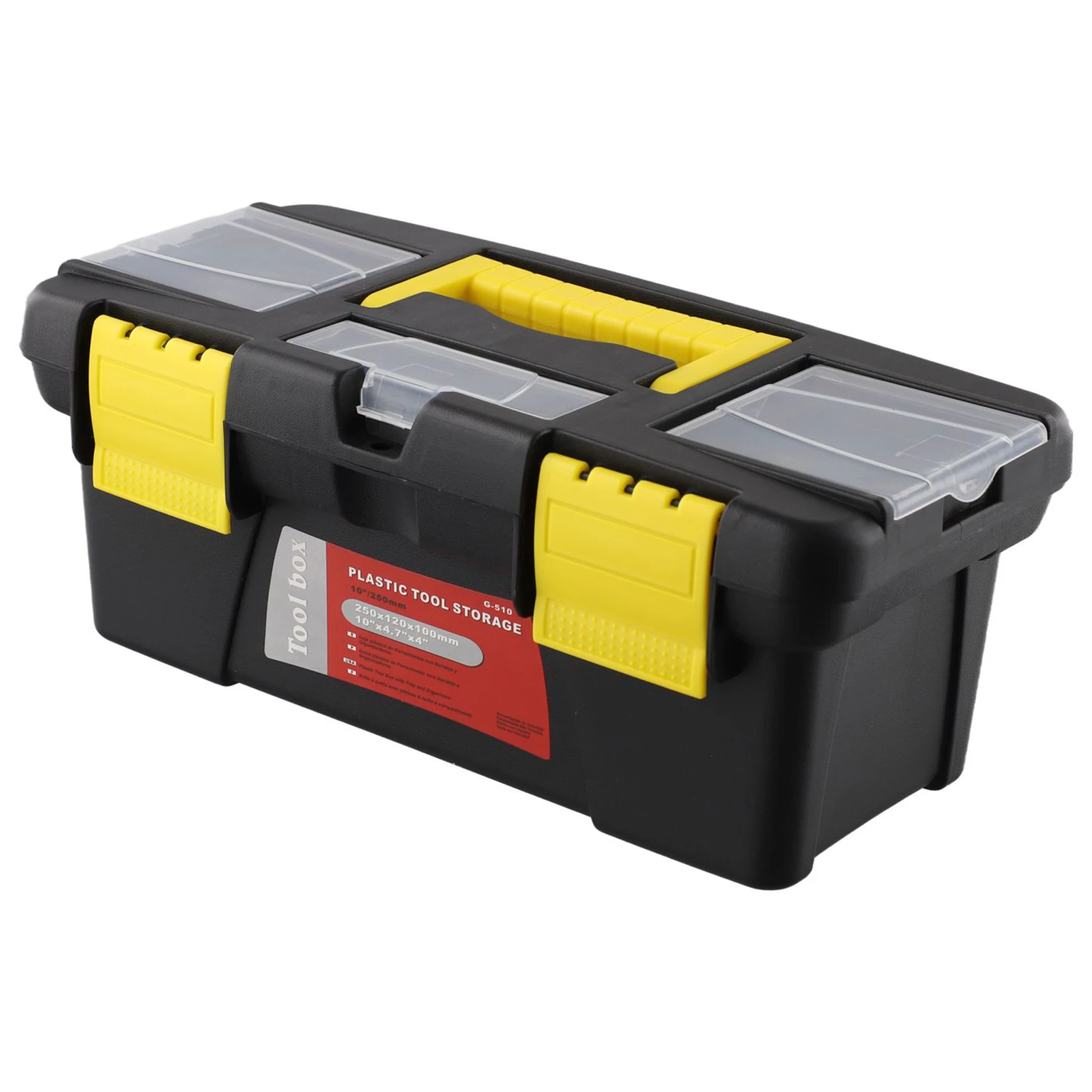 1pc 10-Inch Two-Layer Plastic Tool Box Mini Multi-Functional Storage Box With Handle Portable Tool Organizer Accessories
