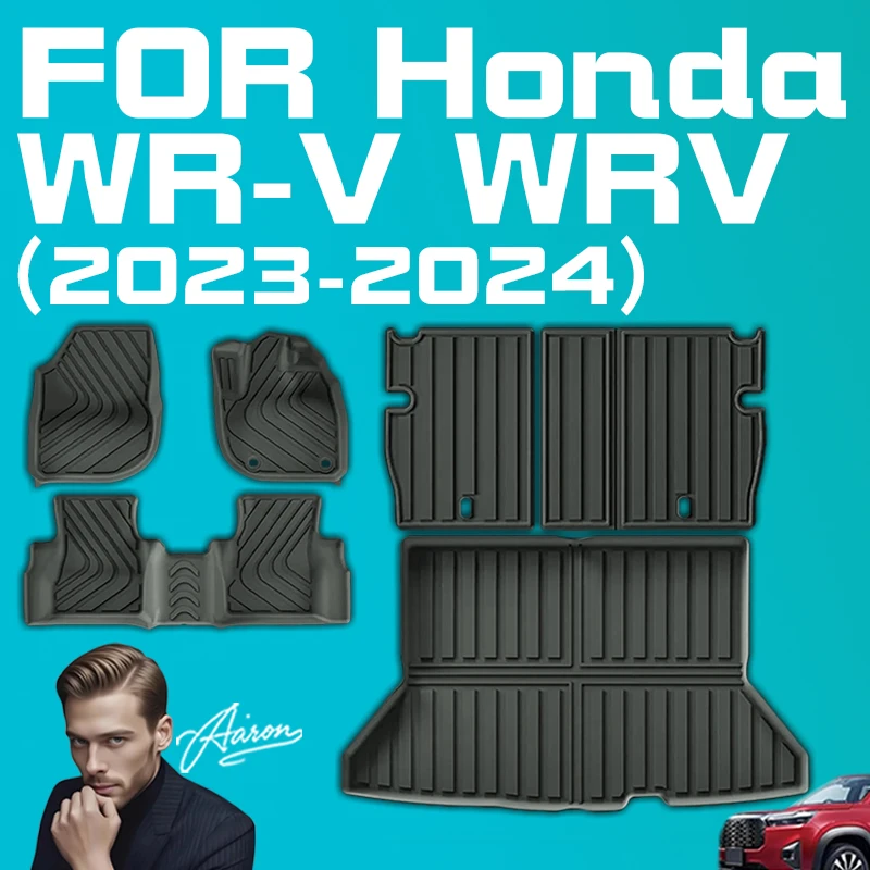 Для Honda WR-V RHD 2023-2024 Коврики TPE 3D Всепогодный водонепроницаемый полный комплект с подкладкой в багажник с правым рулем, индивидуальная посадка Для Honda WR-V RHD 2023-2024 Коврики TPE 3D Всепогодный водонепроницаемый полный комплект с подкладкой в багажник с правым рулем, индивидуальная посадка