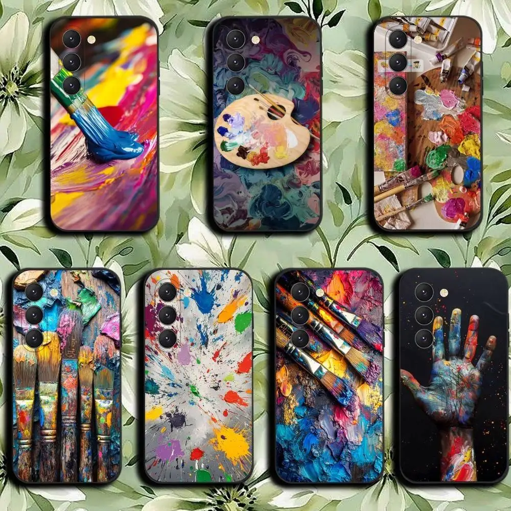 Color Silk Paintbrush  Phone Case For Samsung Galaxy A52 A42 A32 A22 A12 A02S A72 A73 A51 A41 A31 A21S A71 A40 A30S A20S
