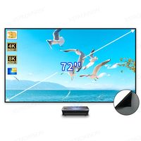 80inch~130 inch ALR UST Pet Crystal 8K Ambient Light Rejecting Projector Screen Ultra Short Throw Fixed Frame Projection Curtain