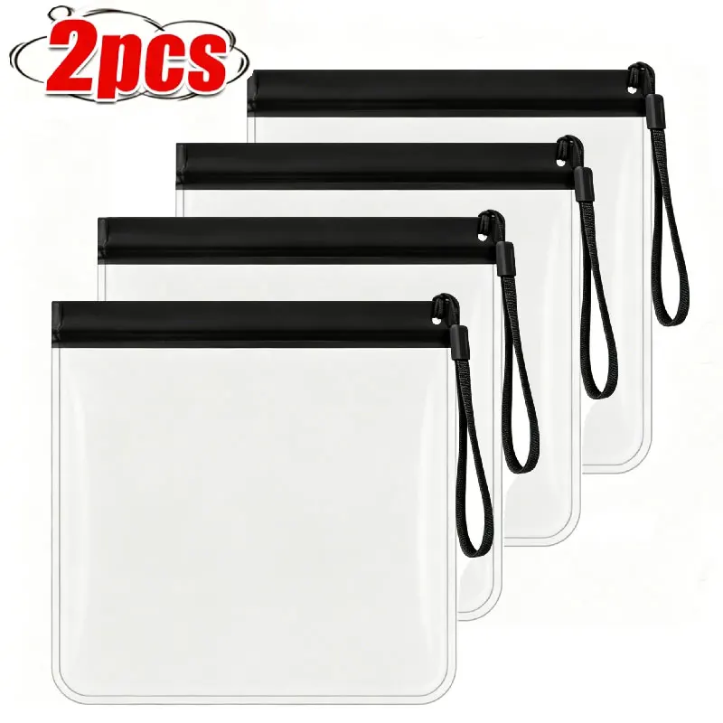 2pcs Luggage Transparent Travel Use Leakproof Flight Make Up Waterproof For Women Reusable Airport Security Toiletry Bag
