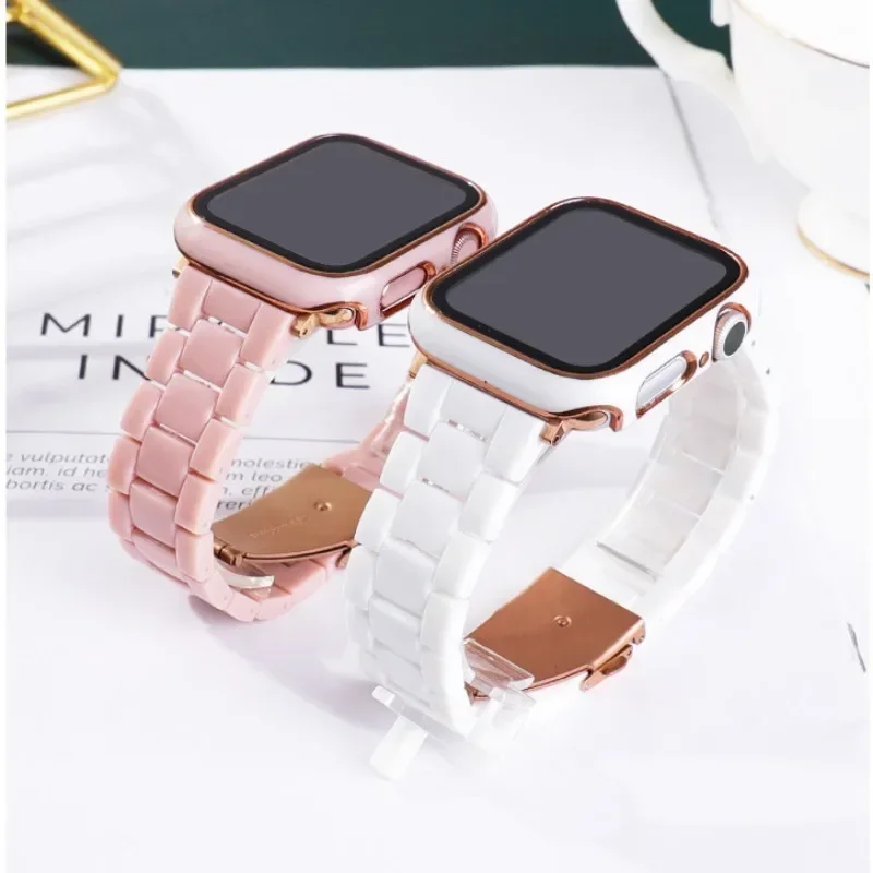 Candy Color Acrylic Watch Band Strap For Apple Watch Ultra 49mm 45 41 42 44 40 mm Macaron Replace Wrist Bracelet Belt