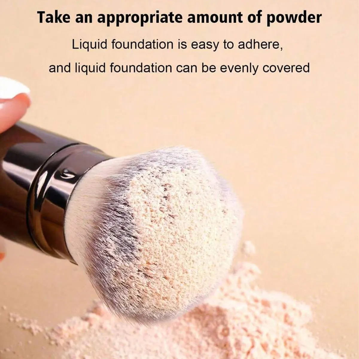 3pcs Makeup Brush Set Includes 2 Retractable Face Brushes + 1 Beauty Sponge Blender, Soft Synthetic Hair Foundation, Blusher, Po