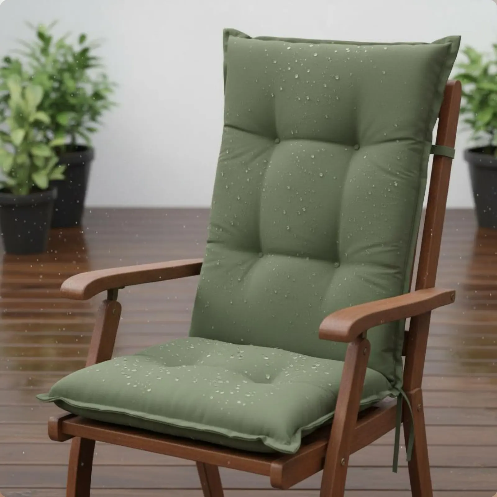Waterproof Chair Cushion Lumbar Support Tied Chair Cushion Home Furnishing Solid Color Easy to Clean for Patio view 5