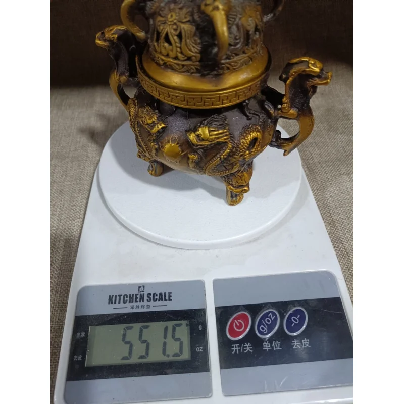 

Factory Price Supply Copper Brass Aroma Burner Auspicious Beast Lion Two Dragons Are Playing with a Pearl Incense Aroma Burner I