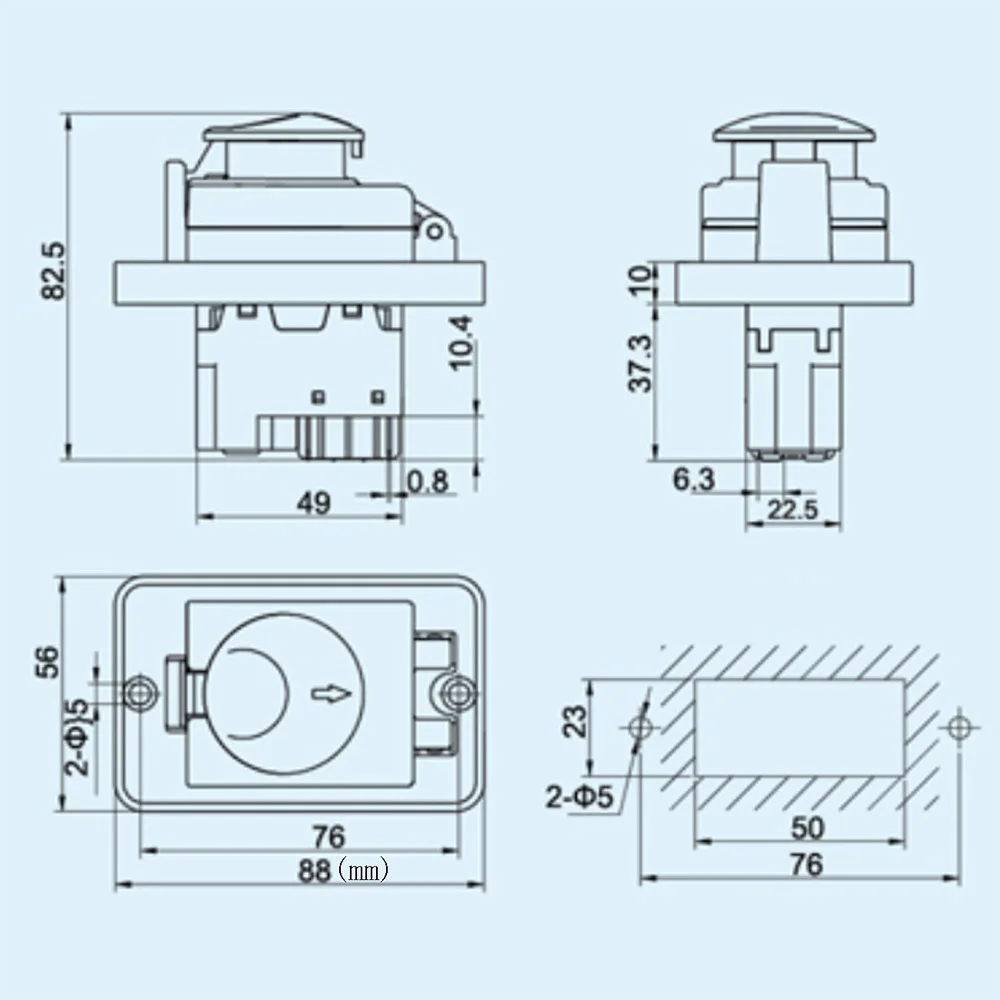 Imagem -06 - Interruptor de Botão Impermeável da Parada da Emergência Dz62 ca 250v 15a Pinos en 609473 en 610581
