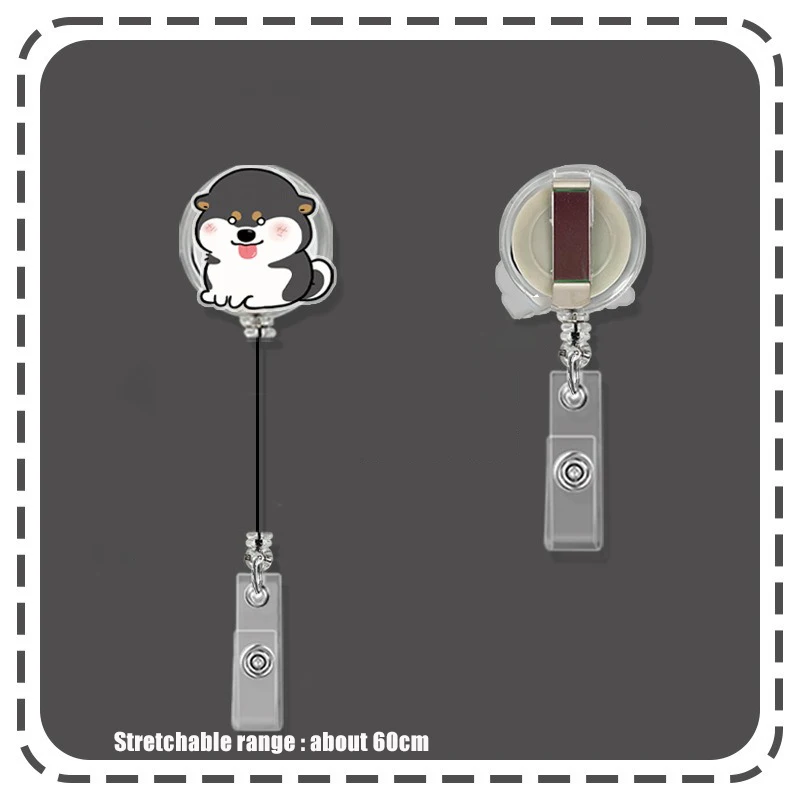 1PCS Animals Pull Badge Nurse Cute Dog Name Badge Reel Clip Badge Holder Doctor School Student Office ID Card Gifts
