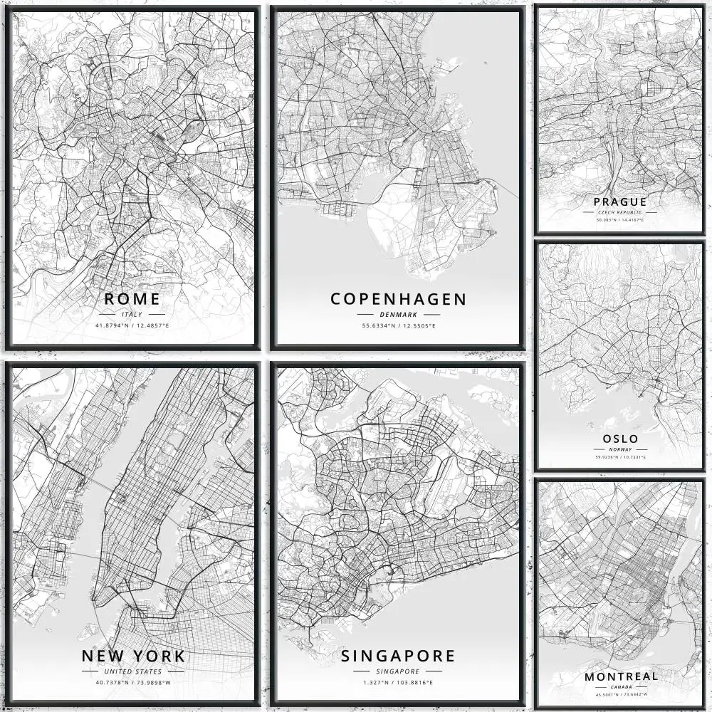 Vintage Map Map Poster HD Self-Adhesive No Residue After Removal Ideal for All Kinds of Wall Decor