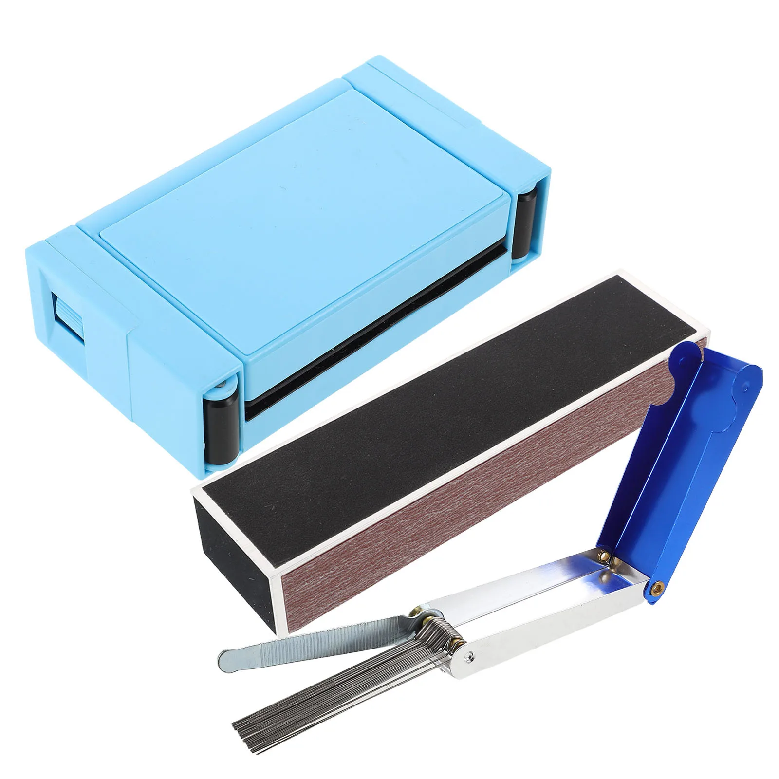 

1 Set Guitar Repair Kit Blue Fret Leveling Beam Sanding Block Fretboard Leveler Replacement Sandpaper Strip Guitar Setup Tools