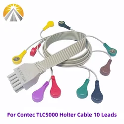 10 Pin ECG Cable 10 Leadwires 12 ECG Channels for Contec TLC4000 TLC5000 TLC6000 Old Type Holter Recorder Device Snap 4.0 IEC