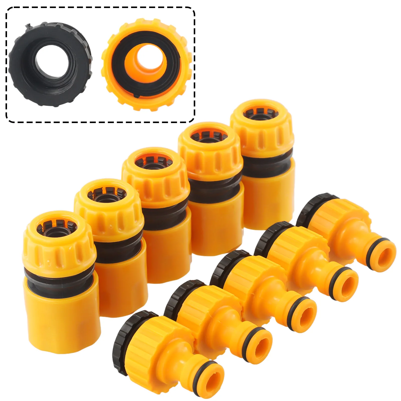Plastic Valve Hose Quick Connector 1/2 3/4 Inch Pipe Coupler Stop Water Connector Repair Joint Irrigation System Adapter