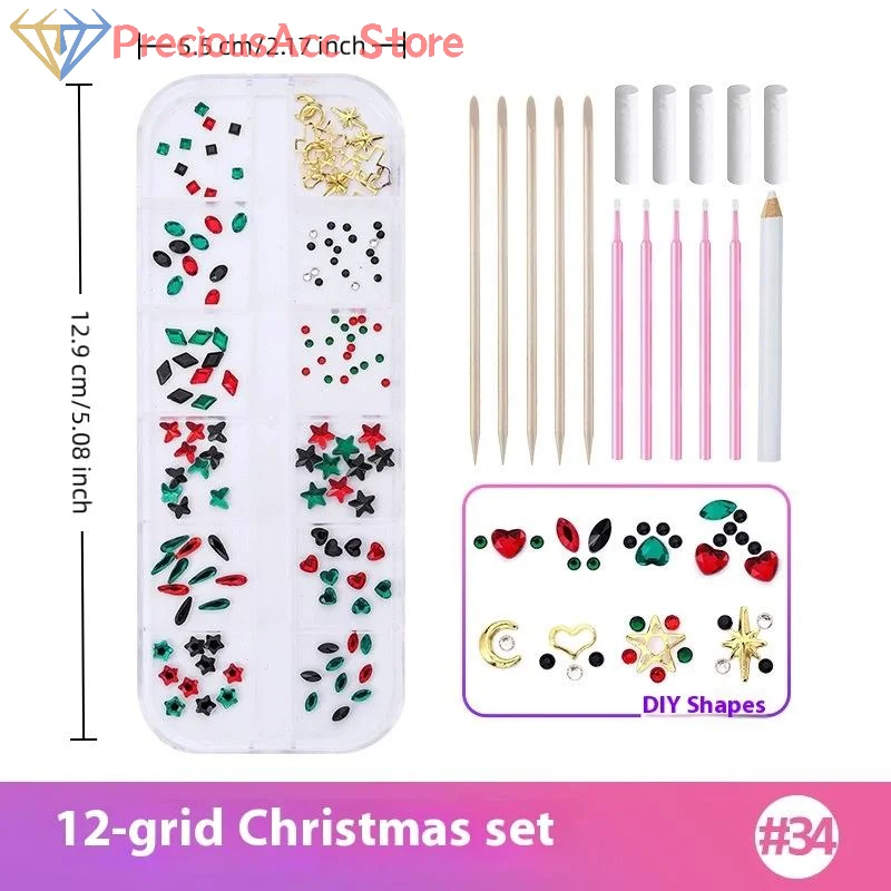 Unisex Teeth Christmas Series DIY Ornament Professional Dental Adhesive Gem Crystals Ornaments Easy To Remove Dental Decor