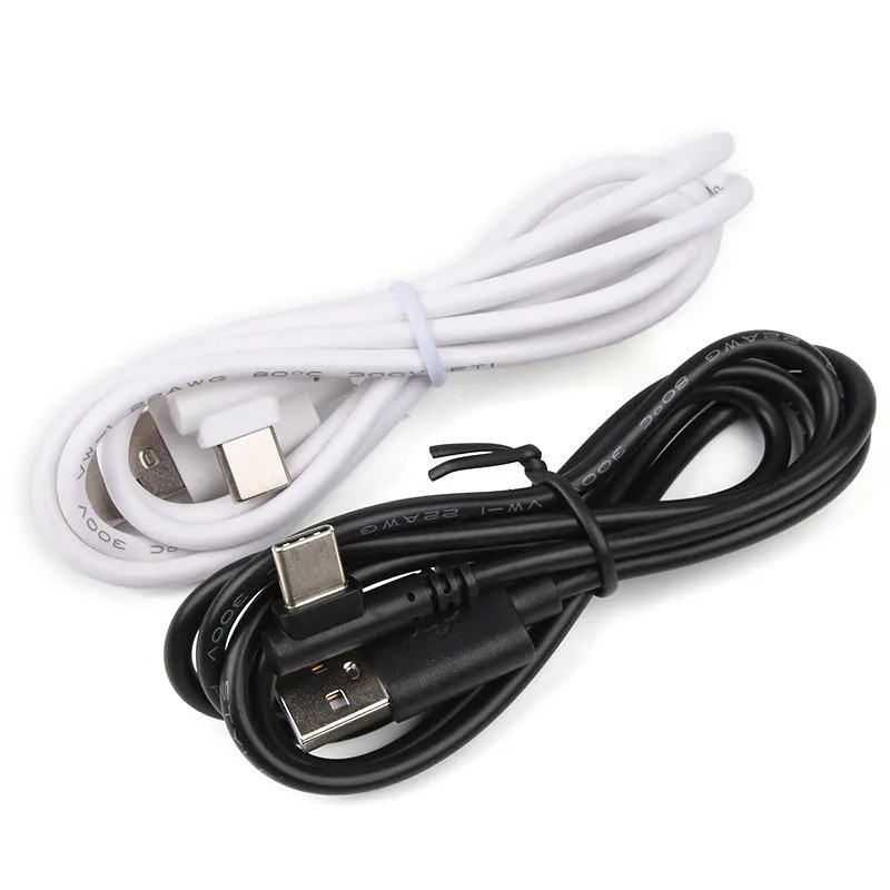 Type C Charger Fast Charging USB to Type-C Cable Right Angle 90 Degree Black White for Huawei Mobile Phone