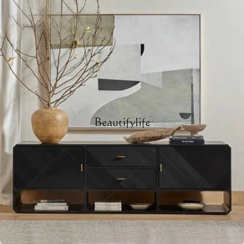 

Nordic modern simple storage TV cabinet Italian light luxury decoration retro side cabinet