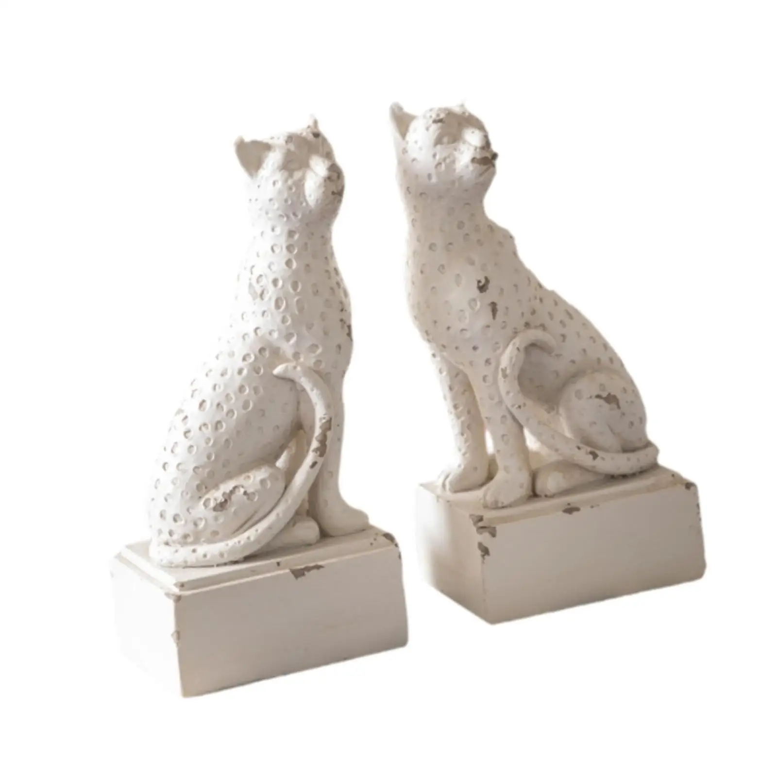 

2 Pieces Civet Cat Statues Book Stand Book Ends Resin Sculpture Decorative Desktop Decoration for Living Room Desk Accessory