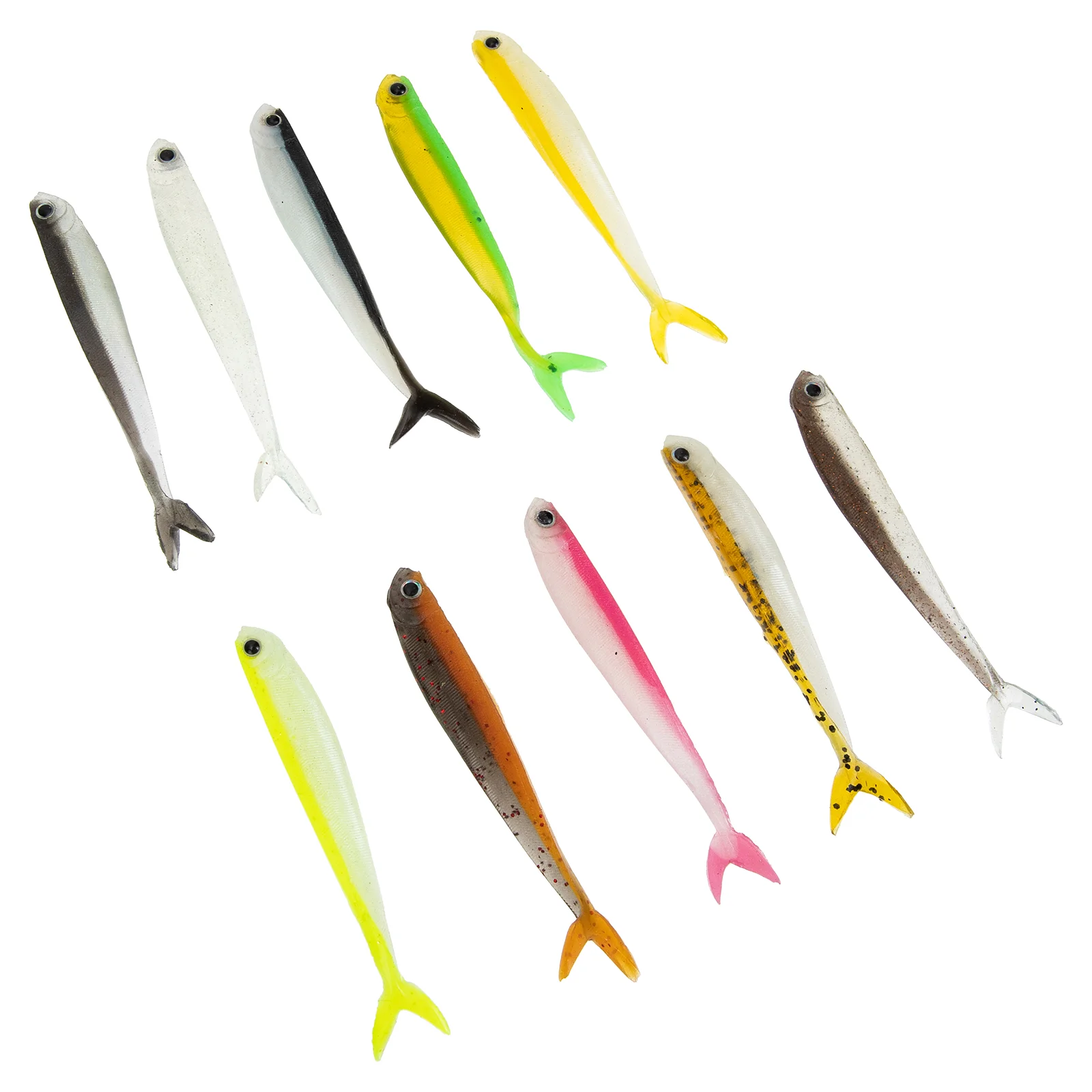 10 Pcs Bionic Soft Bait Fishing Lures Professional Swimbait Portable Angling Accessory Plastic Wear-resistant Equipment