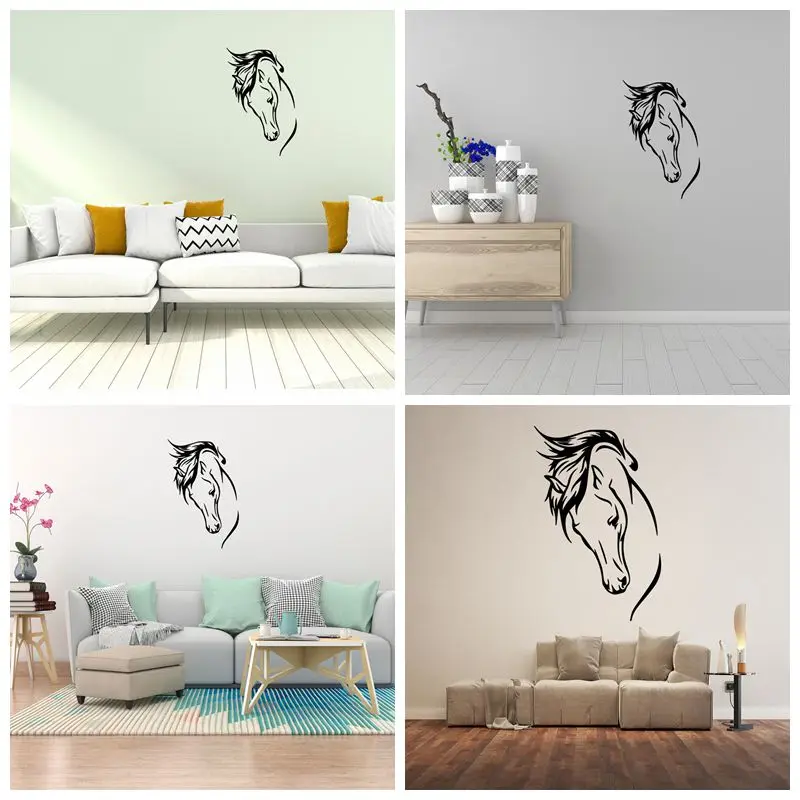 

1 pc hot sale living or vibrant Horse wall sticker Wall Decal wallpaper Removable Mural For Living Room Bedroom Wall Home Decor