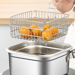 Deep Fryer Basket Kitchen Cooking Tool Wire Mesh Fry Basket Fryer Strainer for Kitchen Restaurant Home or Commercial Vegetables