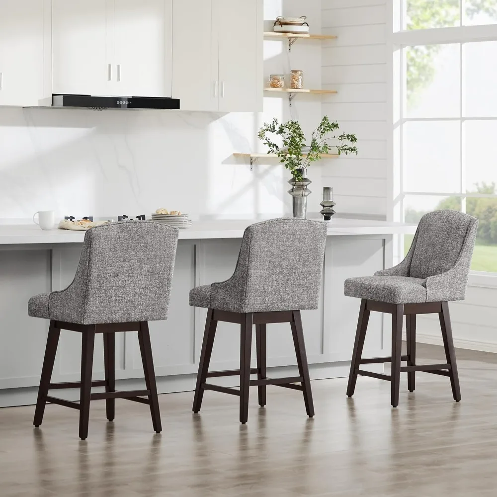 Counter Height Swivel Barstools Barstool FSC Certified Upholstered Fabric Bar Stools Set of 2 High Chairs for Bar Stool Hocker