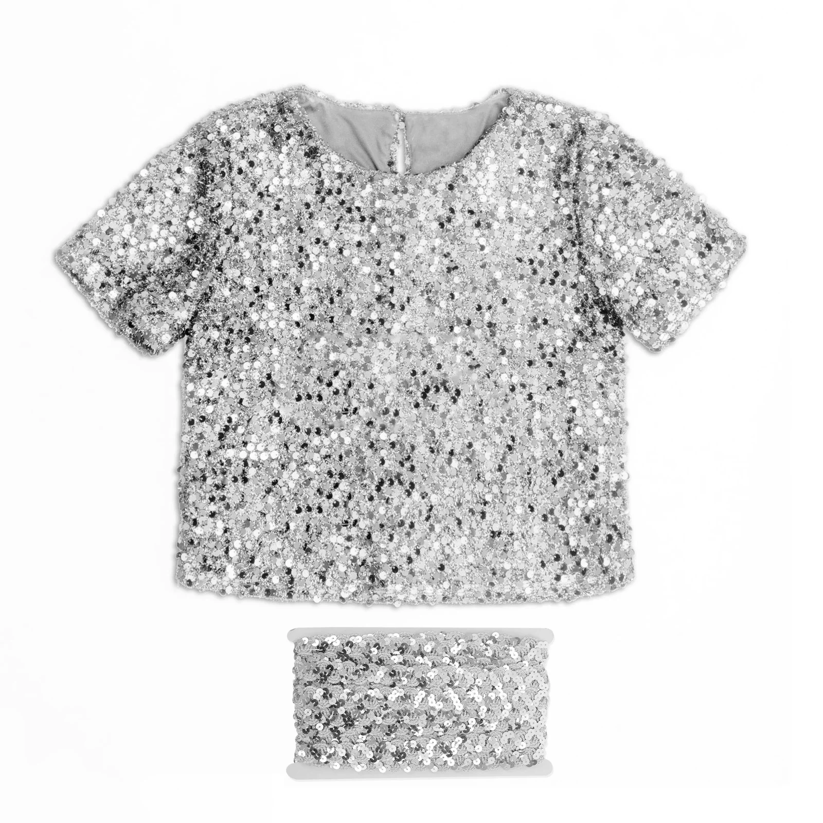 

1 Roll Sequin Lace Trim Polyester Diy Sewing Material For Clothing Dress Curtain Tablecloth Decoration Garment Accessory Sewing