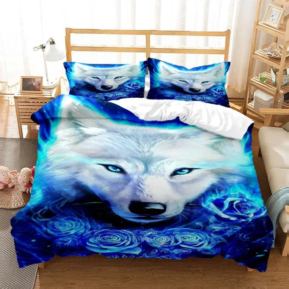 

Wolf Digital Print Comfortable Duvet Quilt Cover Pillowcase Bedding Set Children Bedroom Decoration Home Textile