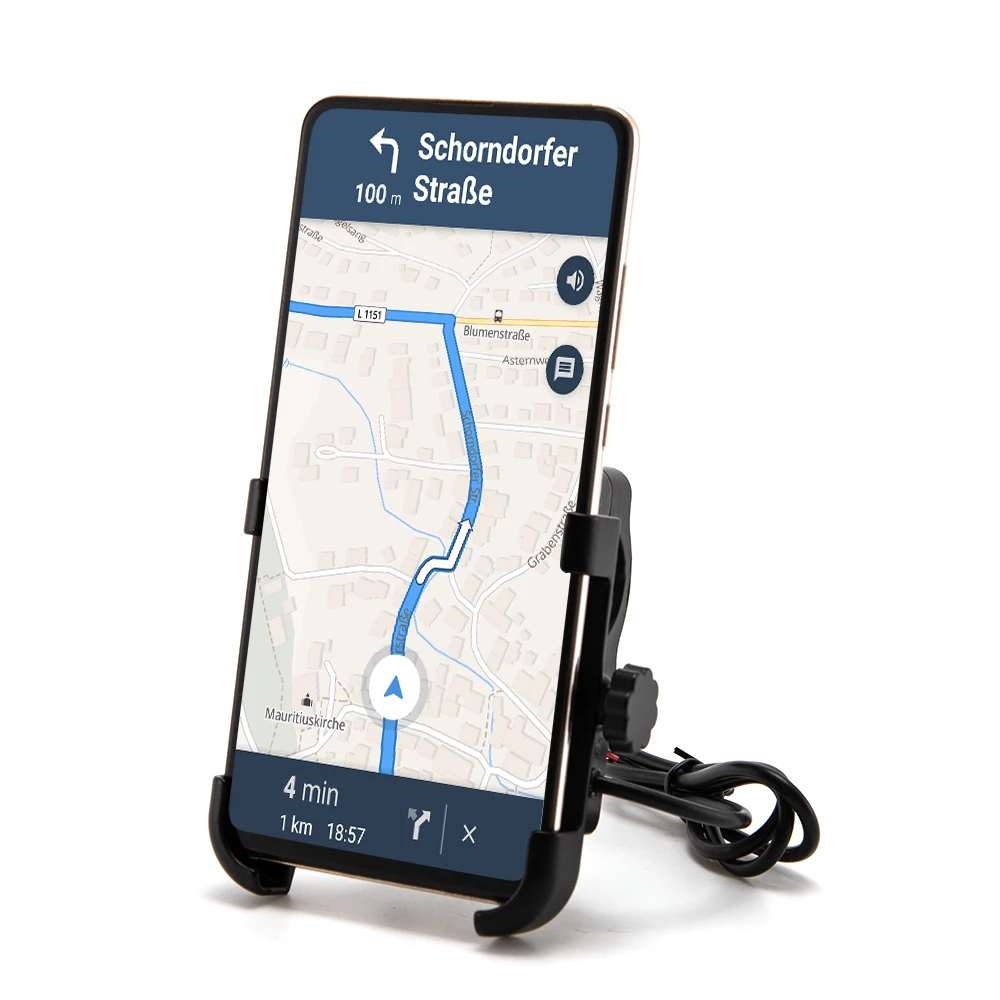 

Bike Phone Holder Motorcycle Smartphone Support for Motor Motorbike Handlebar Mount Stand with USB Charger E-Bike Phone Support