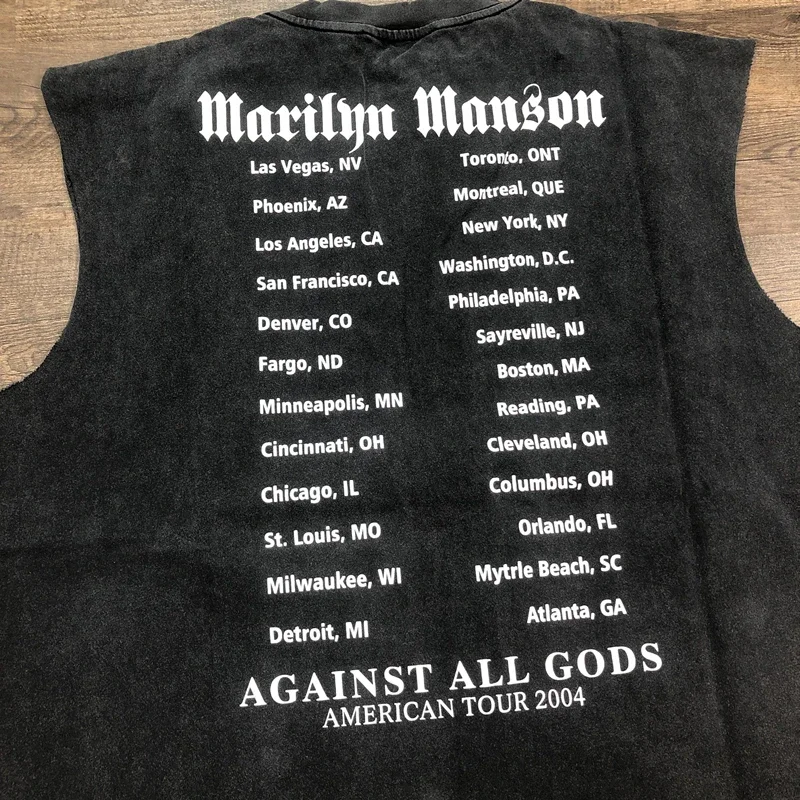 SAINT OF MICHAEL Fashion High Quality American Style Printed Vintage Tops 100%Cotton Casual Loose Summer Oversized Vest For Men