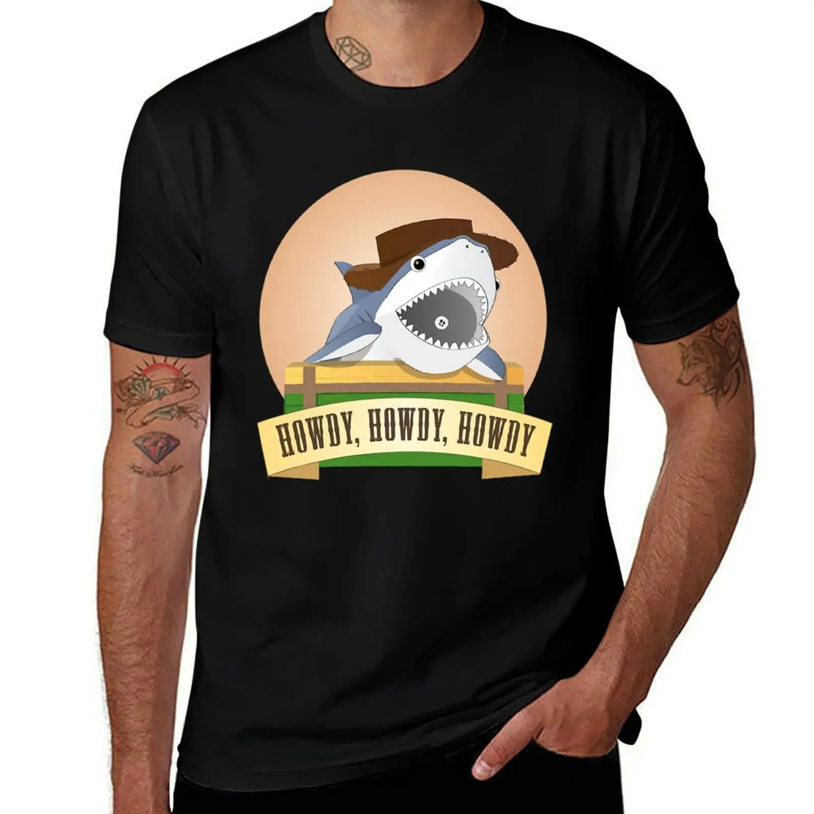 Cowboy Shark T-Shirt Breathable Gym Short Sleeve T-Shirt