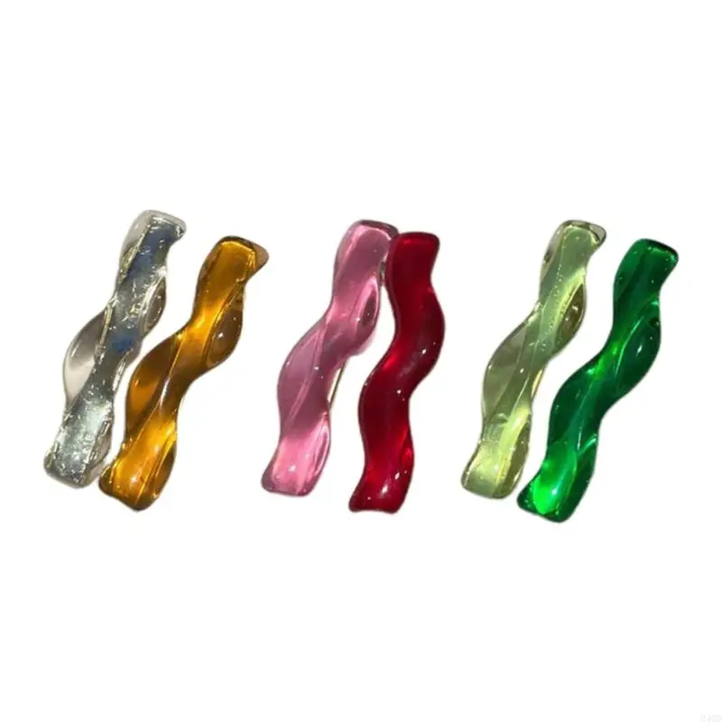 

340D 2pcs/Set Fashion Women Acetate Hair Pin Clip Hair Clip Geometric Hairpins