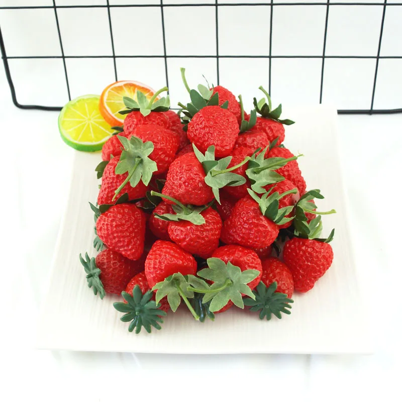 Simulation Strawberry Vegetable Model Props Strawberry Food Toys Cabinet Home Model Room Decoration Ornaments Home Decor