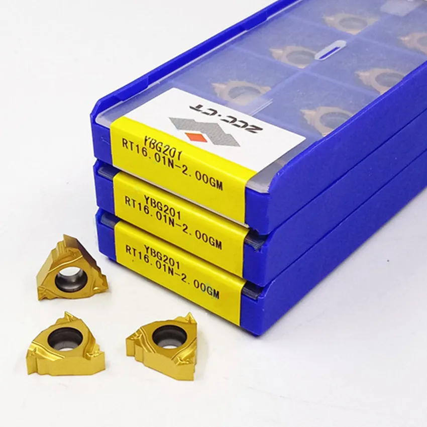 RT16.01W-2.00GM YBG201/RT16.01N-2.00GM YBG201 RT16.01N RT16.01W ZCC.CT CNC carbide inserts 2.00mm Metric ISO thread 10pcs/box