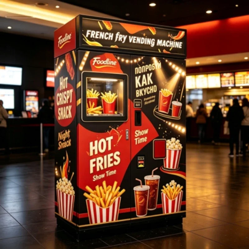 Hot Fries Vending Machine Fully Automatic Robot Vending Machine Fries for Sale Touch Screen 55 Inch Self-service
