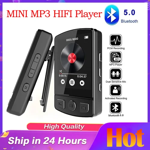 Mini reproductor de MP3, altavoz compatible con Bluetooth, música HIFI, reproducción de MP4, Walkman portátil para estudiantes, deportes, correr, caminar, reproducción de música