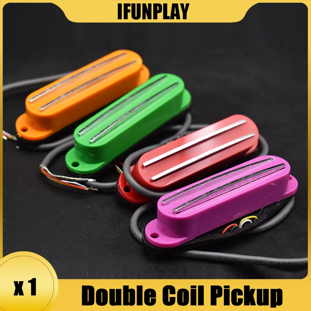 Pastilla de doble bobina colorida, Mini bobina Humbucker para ST Tl, accesorios de guitarra eléctrica de 6 cuerdas, negro y blanco, 1 ud.