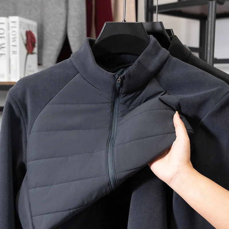 

Мужская зимняя куртка с воротником-стойкой, на молнии, с комбинированными вставками, повседневная, с шерстяной подкладкой, теплая, хлопковая, приталенная, с длинными рукавами, из полиэфирного волокна