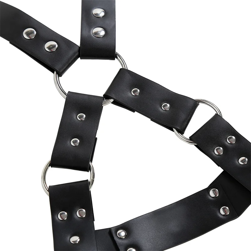 Mens Leather Top Harness Belts BDSM Fetish Gay Full Body Bondage Straps Lingerie Punk Rave Goth Chest Harness Costumes