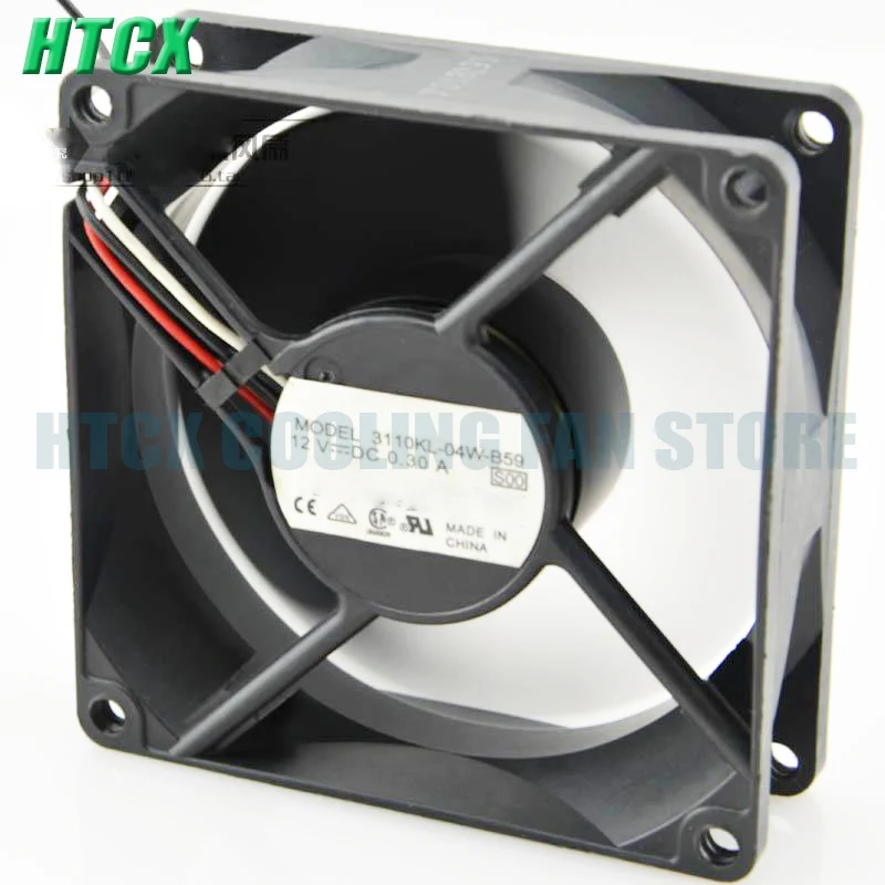 New 8025 12V 0.30A 3110KL-04W-B59 3-wire 8cm Chassis Fan