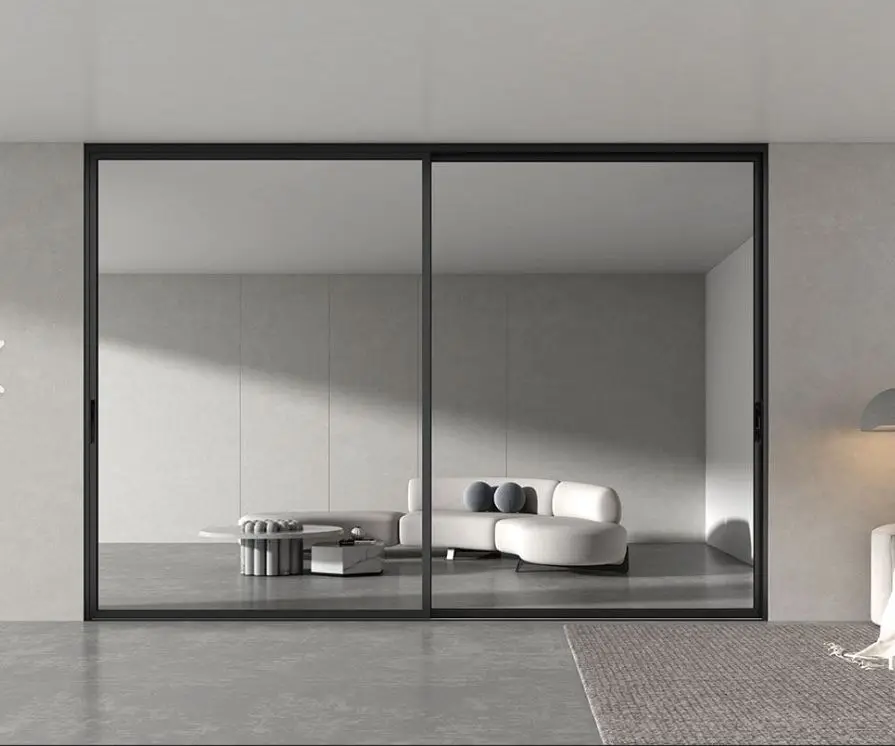 Large Sized Living Room Rain Proof Sun Shading Sliding Door Horizontal Sliding Manual Glass Doors Fashionable Partition Doors