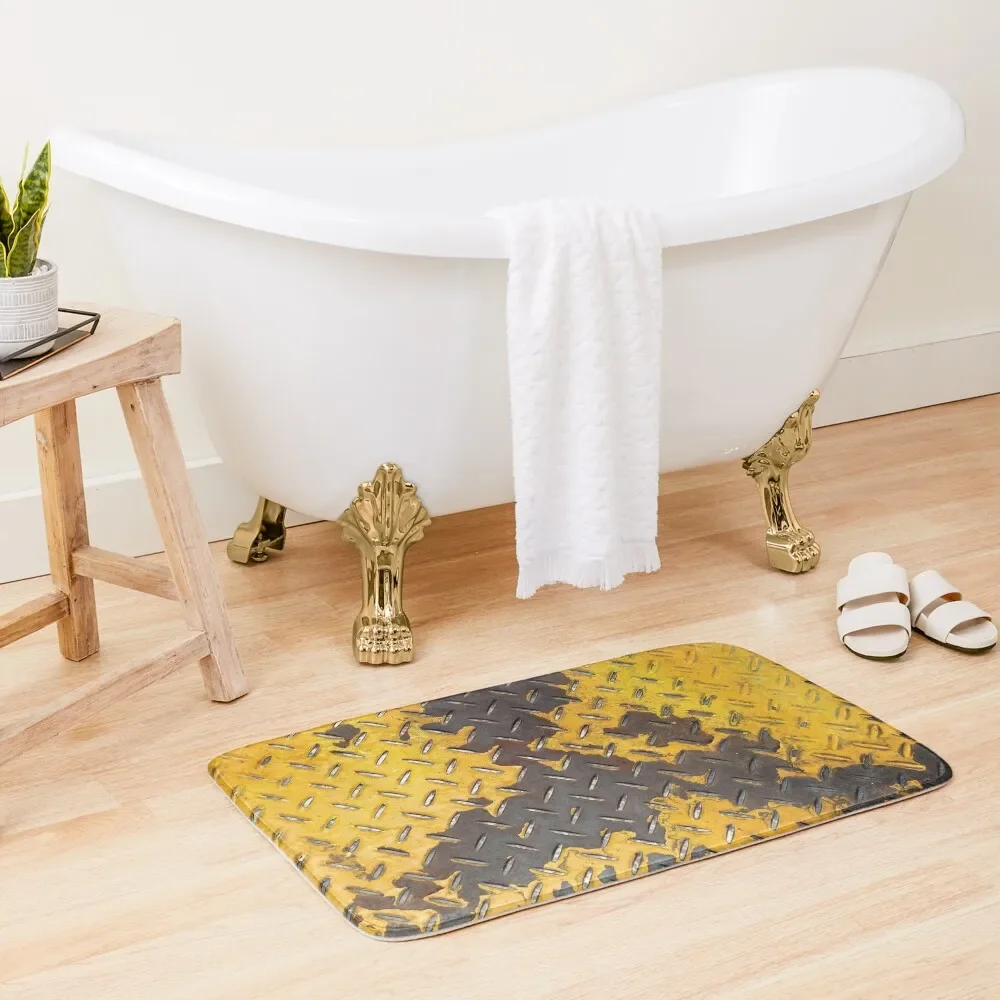 

Diamond plate with worn yellow color. Bath Mat Carpet In The Bathroom Carpet Bathroom Waterproof Bathroom Rugs Mat