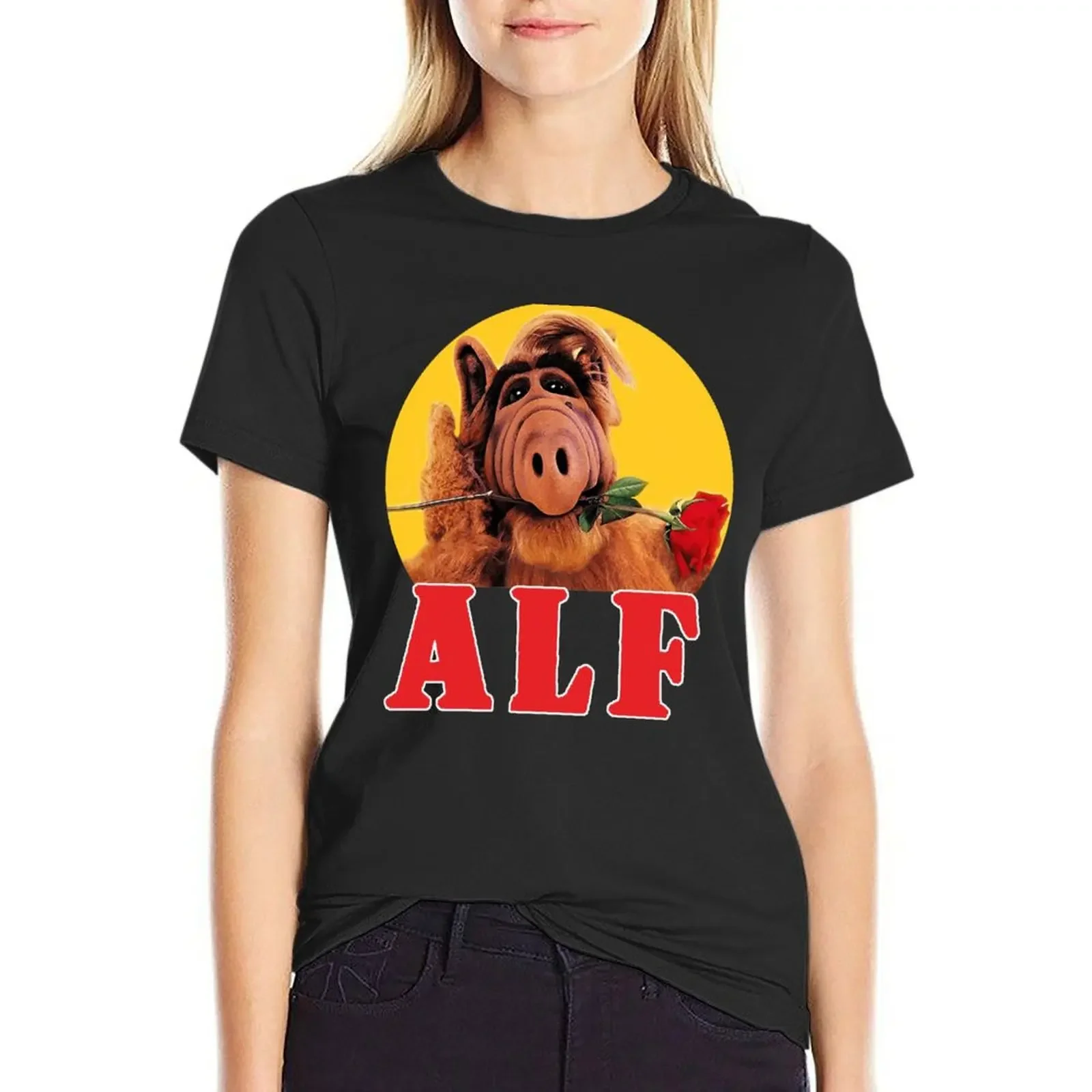 

in yellow - alf T-Shirt cute tops Short sleeve tee cute clothes workout t shirts for Women