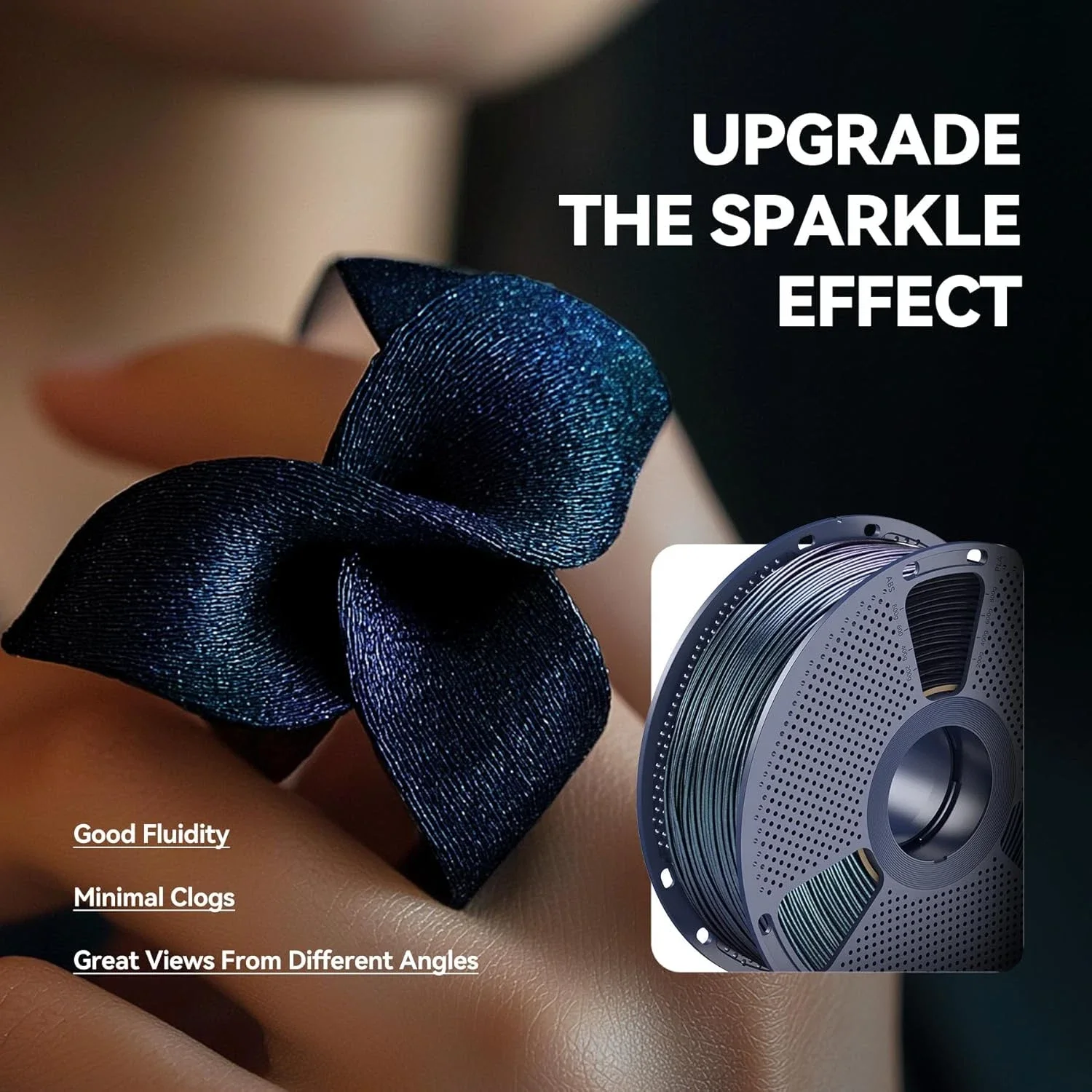 

JAYO 3*1.1KG Galaxy PLA 3D Printer Filament 1.75MM Sparkle Glitter PLA Chameleon Changing Colors 3D Printing PLA Filament for 3D